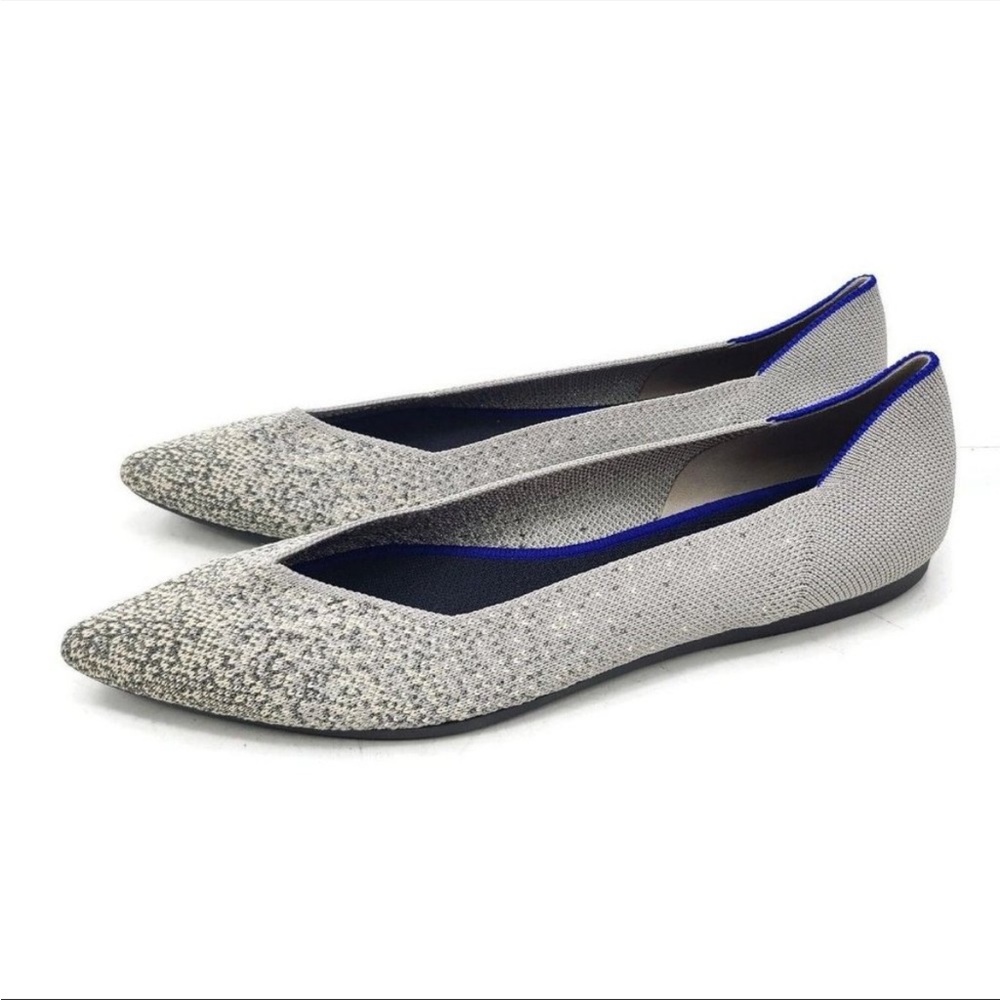 Nwot Rothys The Point Pearl Metallic Flats - image 1